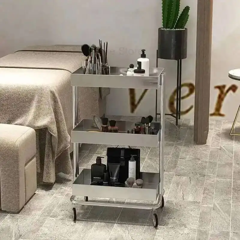 

Cart Salon Trolley Storage Esthetician And Hair Wheels Organizer Workshop Tool Gold Furniture Beauty Hairdresser Professional