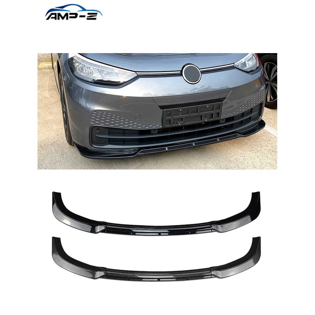 

AMP-Z Car Body Kit Black or Carbon Front Bumper Splitter Lip Molding Cover Trim for Volkswagen VW ID.3 2019-2022