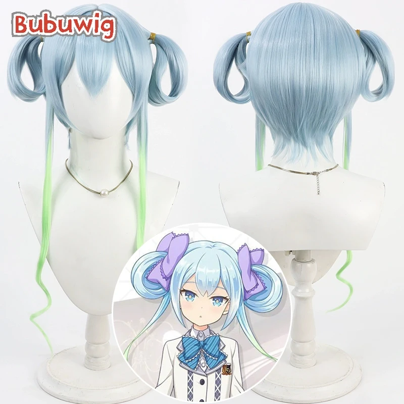 

Bubuwig синтетические волосы Arisu Suzushima косплей парики Silentblue Arisu Suzushima 60 см светло-голубой смешанный зеленый парик термостойкий