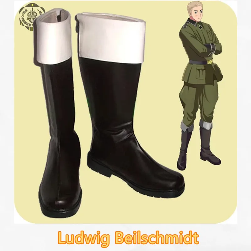 

Hetalia Axis Powers Германия Ludwig Косплей Костюм Обувь Аниме Карнавальная вечеринка Сапоги на Хэллоуин Сапоги из искусственной кожи
