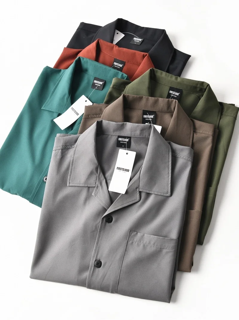 Faionable col cubain coupe ample ort Sve irt hommes été Qui sec mince Sle décontracté irt fibre de Polyester 00%