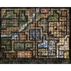 Custom Big Playmat HeroQuest with Stitched Edges (Locked Edges Big Mousepad) Natural Rubber Board Games Pad 815x650mmCM
