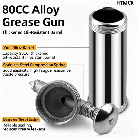 80CC Mini Manual Grease Gun 1000PSI High Pressure Handheld Grease Oiler, Portable Lubrication Tool for Auto Motorcycle Machinery