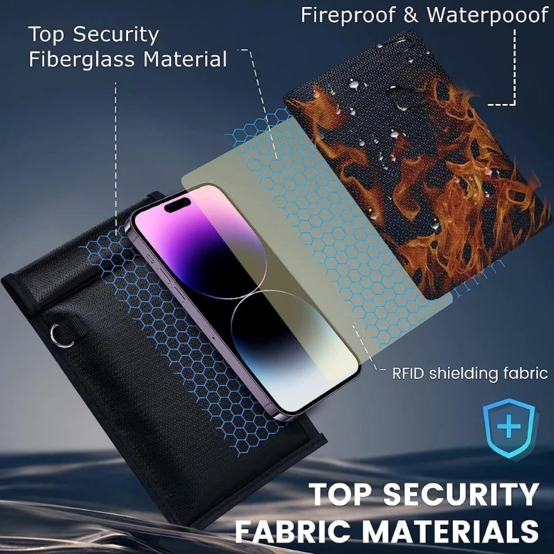 A2UC Security Bags Water Resistant Blocking Bag For Phones Wallets