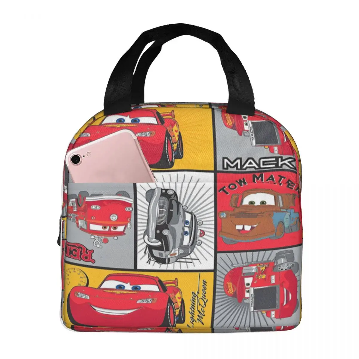 

Lightnings Anime McQueens Thermal Insulated Lunch Bags Sport Racing Car Portable Lunch Container for Travel Storage Food Box