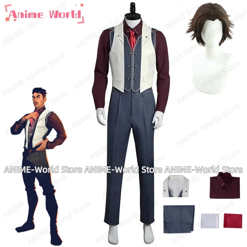 

《Нестандартный размер》Игра Arcane Jayce Viktor Косплей Костюм Униформа Одежда Хэллоуин Карнавальный костюм Игровая форма Парик
