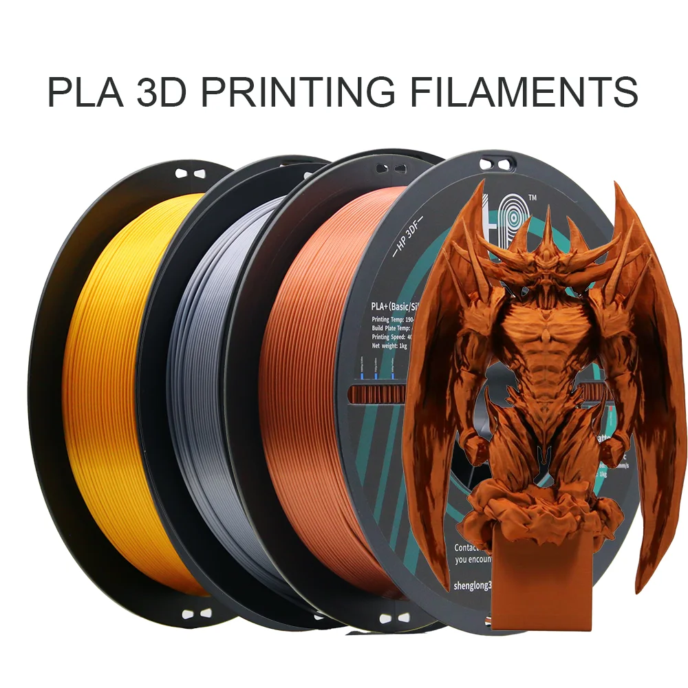 

HP3DF 3 Rolls (3kgs) SILK 3D Printer Filament, 1.75mm +/- 0.02mm, Smooth Silky Shiny Surface 3D Filament, Fit For FDM Printers