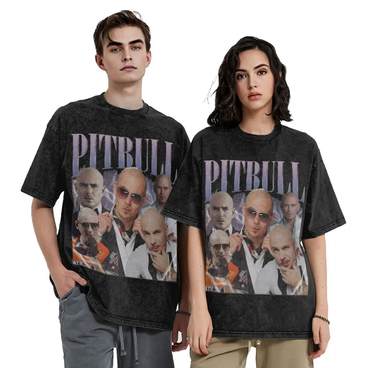 Pitbull Mr Worldwide Washed T Shirt Streetwear Hip Hop Vintage T-Shirts Tees for Men Women Short Sleeve Harajuku Printed