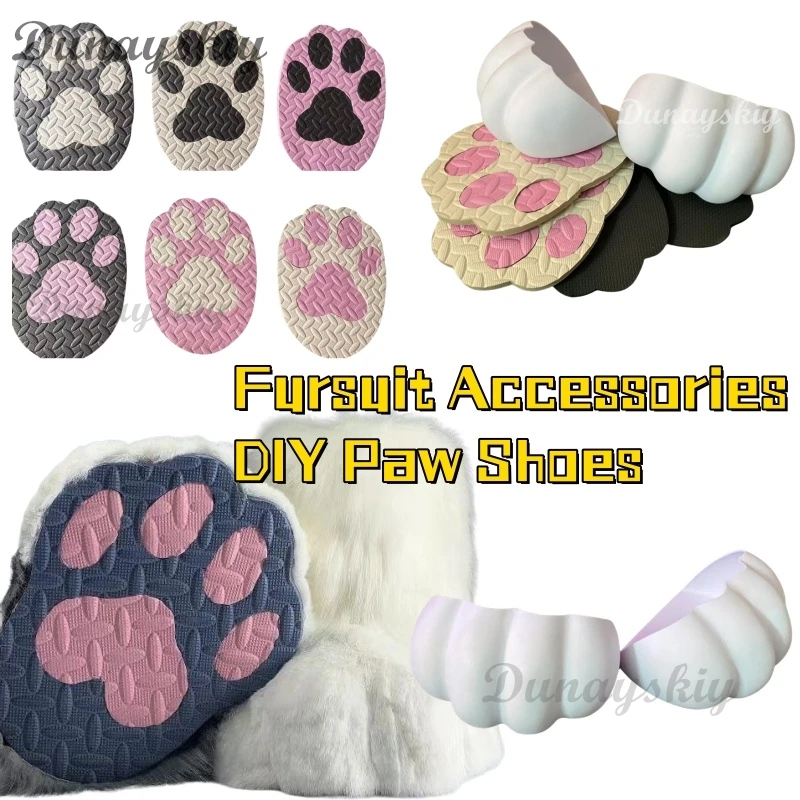 Customized Fursuit Cosplay DIY Paw Shoes Accessories Furry Boots Material Model Cute Fluffy Animal Cos Wearable Unisex Costume