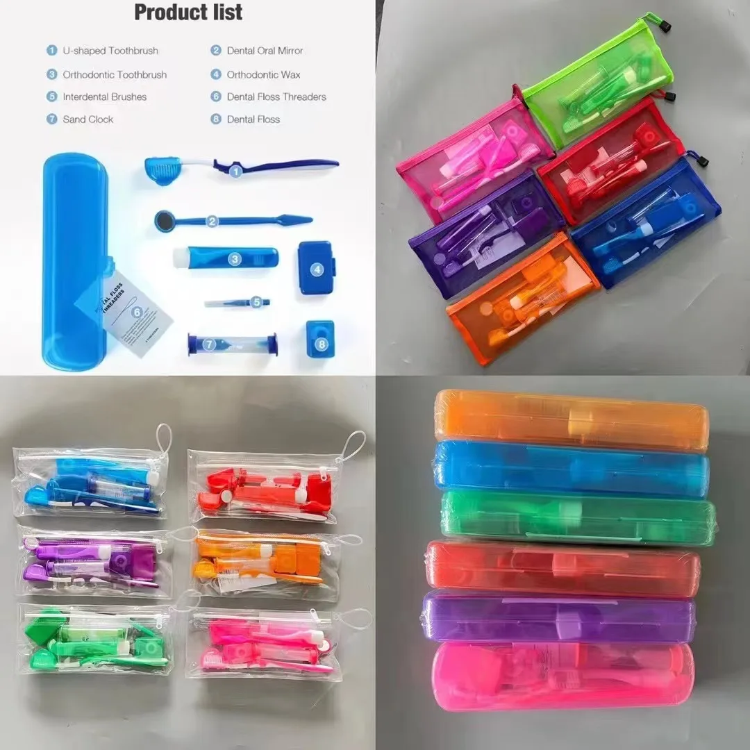 Orthodontic Supplies Set Portable Orthodontic Toothbrush Kit Oral Care Dental Travel Kit