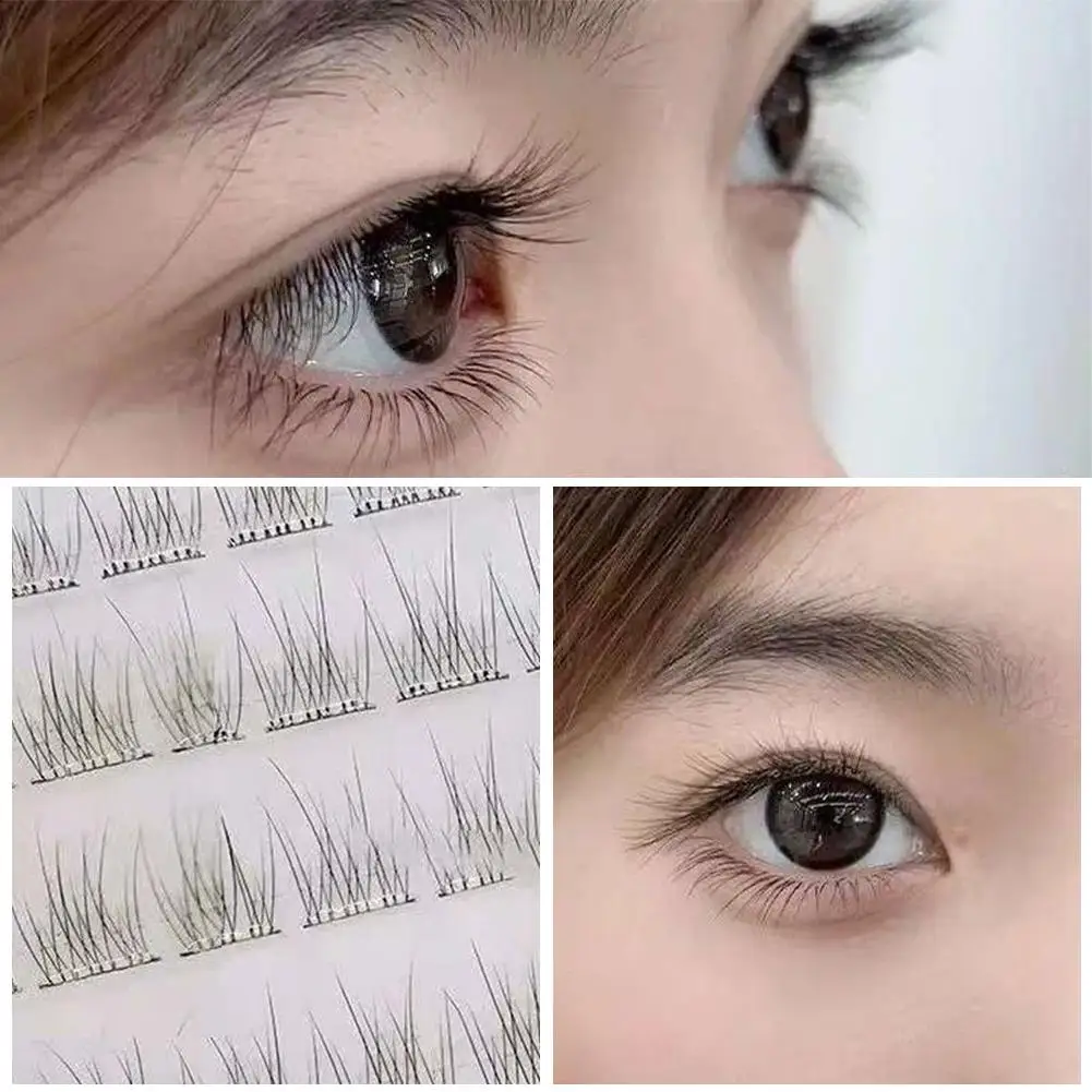 

New Natural Cluster Fishtail Type Dovetail Eyelash Extension Tool False Premade Soft Grafted Makeup Volume Thick Eyelash E6U3