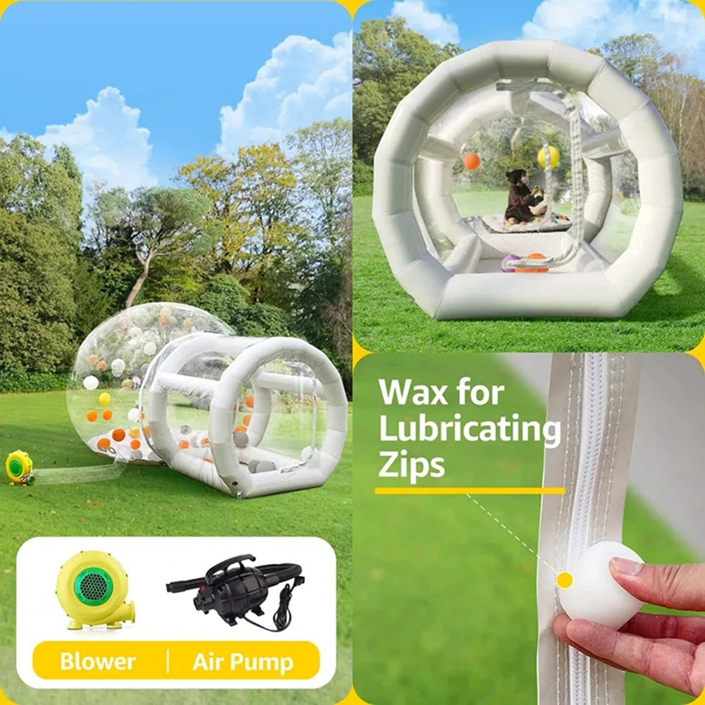 Maison à bulles gonflable avec souffleur, ballon de fête en plein air pour enfants, maison à bulles transparente, breton, livraison gratuite, 8.2 pieds, 10 pieds, 13 pieds