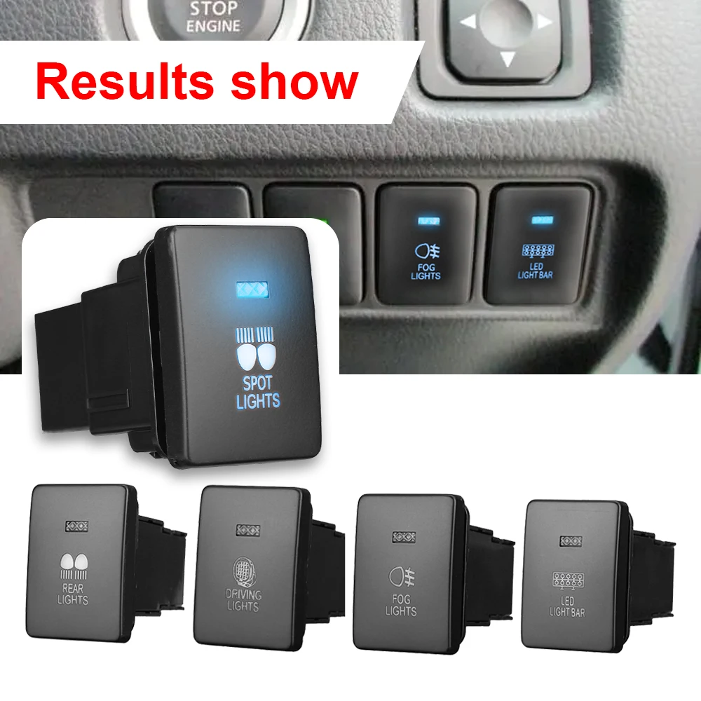 12V Car Light Button Fog Driving Spot Rear Light LED Light Bar Switch For Mitsubishi Mirage Outlander ZK Pajero Sport QE Triton