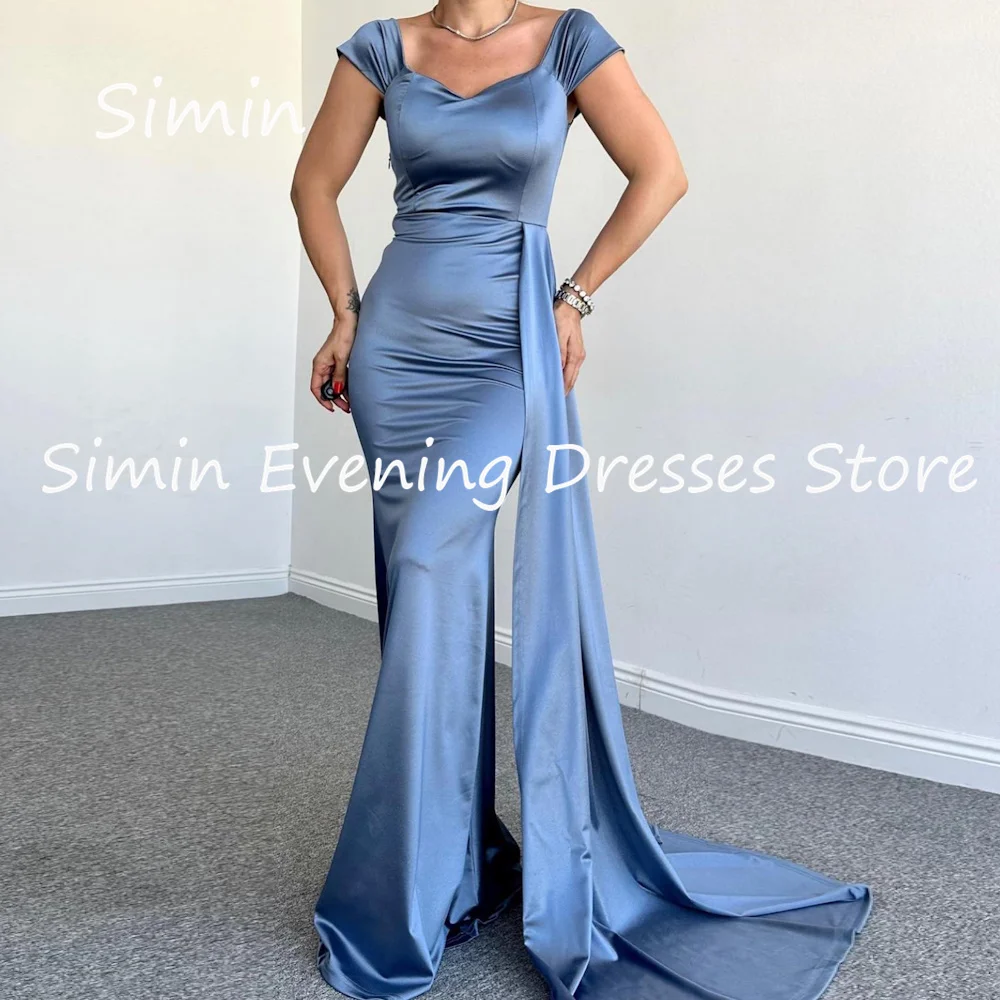 

Simin Satin Mermaid Off-the-shoulder Popular Ruffle Formal Prom Gown Floor-length Evening Elegant Party dresses for women 2023