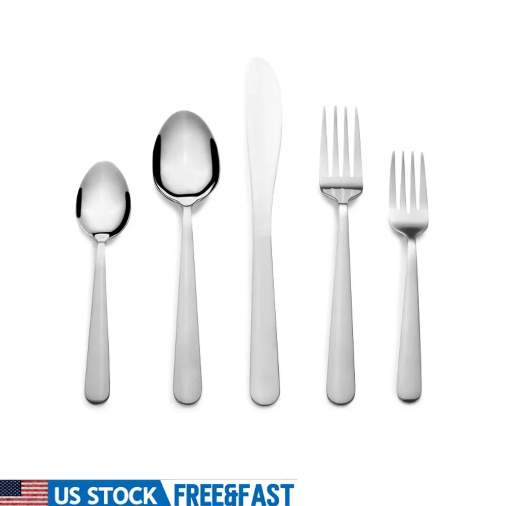 

20-piece Stainless Steel Flatware Set Service 4 Dishwasher Safe High Polish Corrosion Resistant Comfortable Handles Ideal