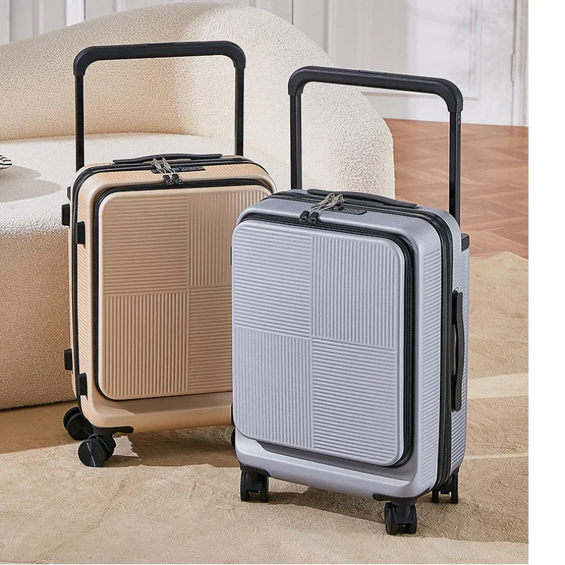 20 24 Boarding Box Wide Pull Rod Trolley Case Travel Suitcase Large Capacity Rolling Luggage Unisex Front Opening Trunk Password