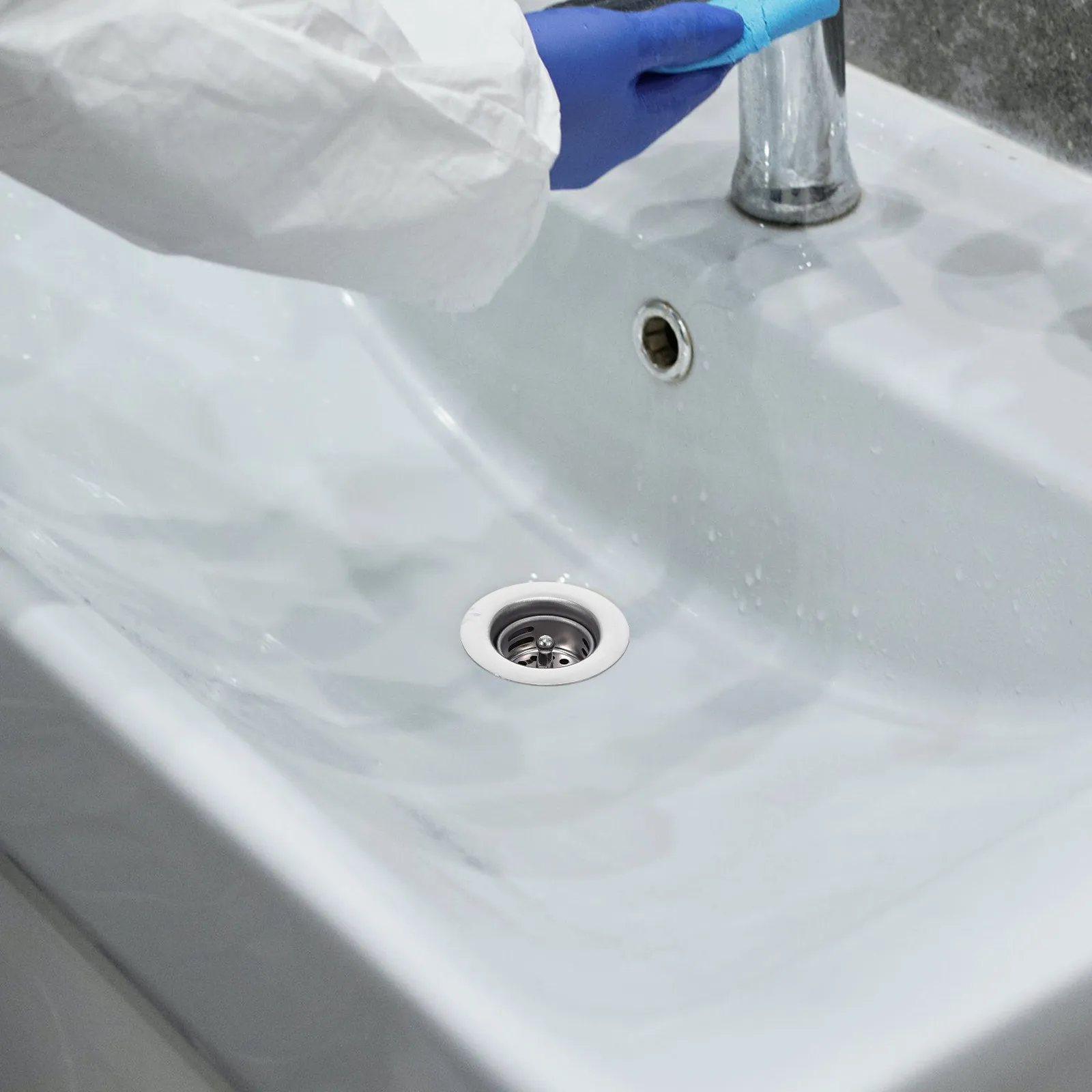 Bathroom Hair Catcher Assembly Basin Waste Plug Stopper Sink Replacement