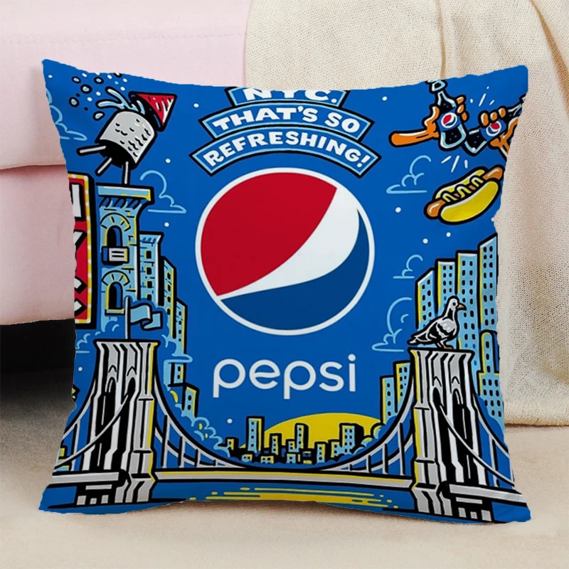 Pepsi-Cola Cushions Couple Pillow Pillowcases for Pillows 45x45 Double-sided Printing Cushion Cover 45*45 Luxury Sofa Kawaii