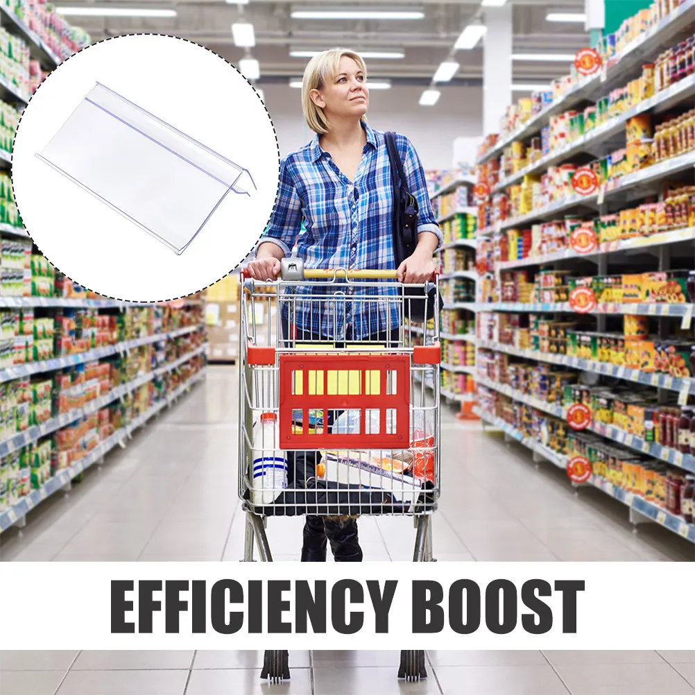 20Pcs Clear Plastic Shelf Label Holder Transparent Card Slot for Supermarket Pharmacy Retail Store Wire Shelving Merchandise