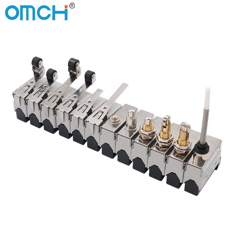 OMCH 1/5/10 SZT. 10A 250VAC Srebrne styki Samoresetujący się wyłącznik krańcowy serii AZ Wodoodporny Mały poziomy przełącznik krańcowy z rolkową dźwignią