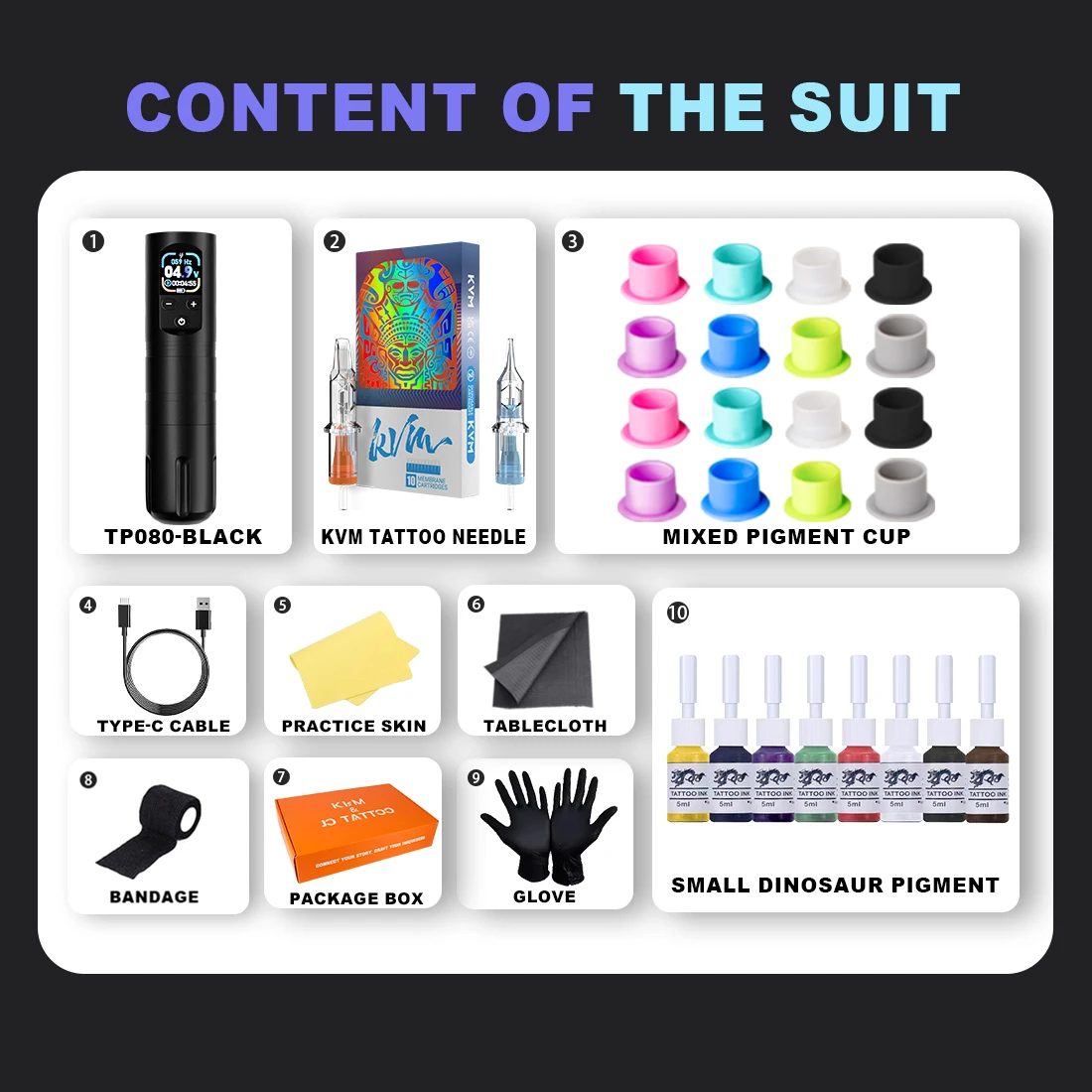 

Беспроводной комплект тату-машины, двухрежимный OLED-экран, длинная ручка, ручка для татуировки, ход 3,5 мм для набора татуировщиков, принадлежности для татуировки