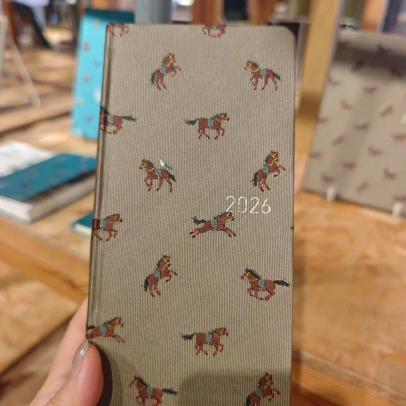 2026 جديد الحيوان الحصان موضوع A5 مخطط لطيف الحياة البرية تصميم مع جدول الدراسة تتبع العادة للطلاب دفتر سجل كتاب