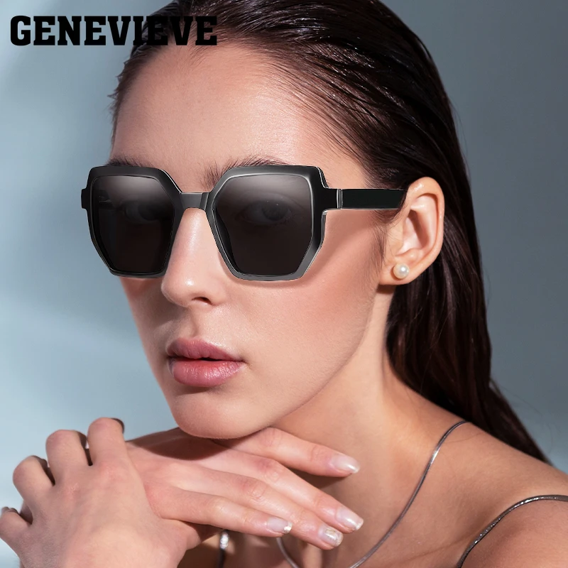 نظارات شمسية نسائية مستقطبة ، نظارات شمسية هندسية للسيدات ، نظارات شمسية لقصر النظر مخصصة ، UV400 ، تصميم جديد ، موضة ، #3