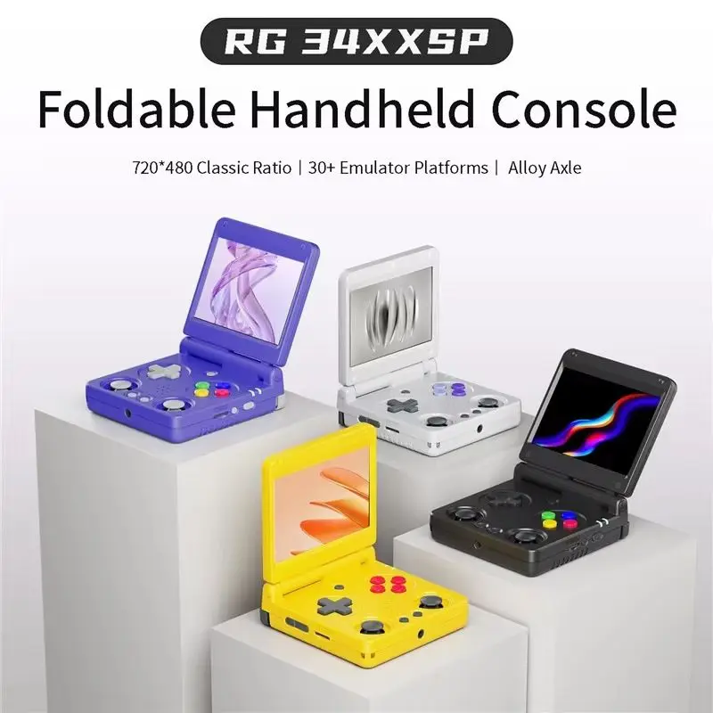 

Hot Best Selling Anbernic Rg34xxsp 3.4 Inch Folding Flip Retro Handheld Game Machine Wireless Online Pk Game Machine Gift