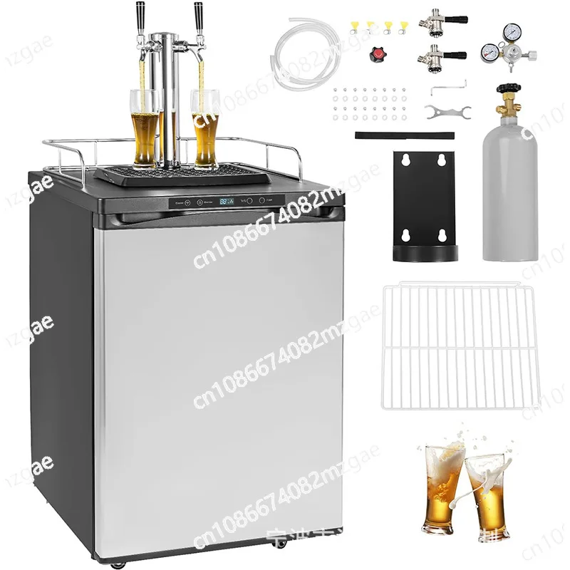 

Commercial Kegerator - Air-Cooled Draft Beer Dispenser for Home & Bar Use, All-in-One Beverage Chiller with Tap System