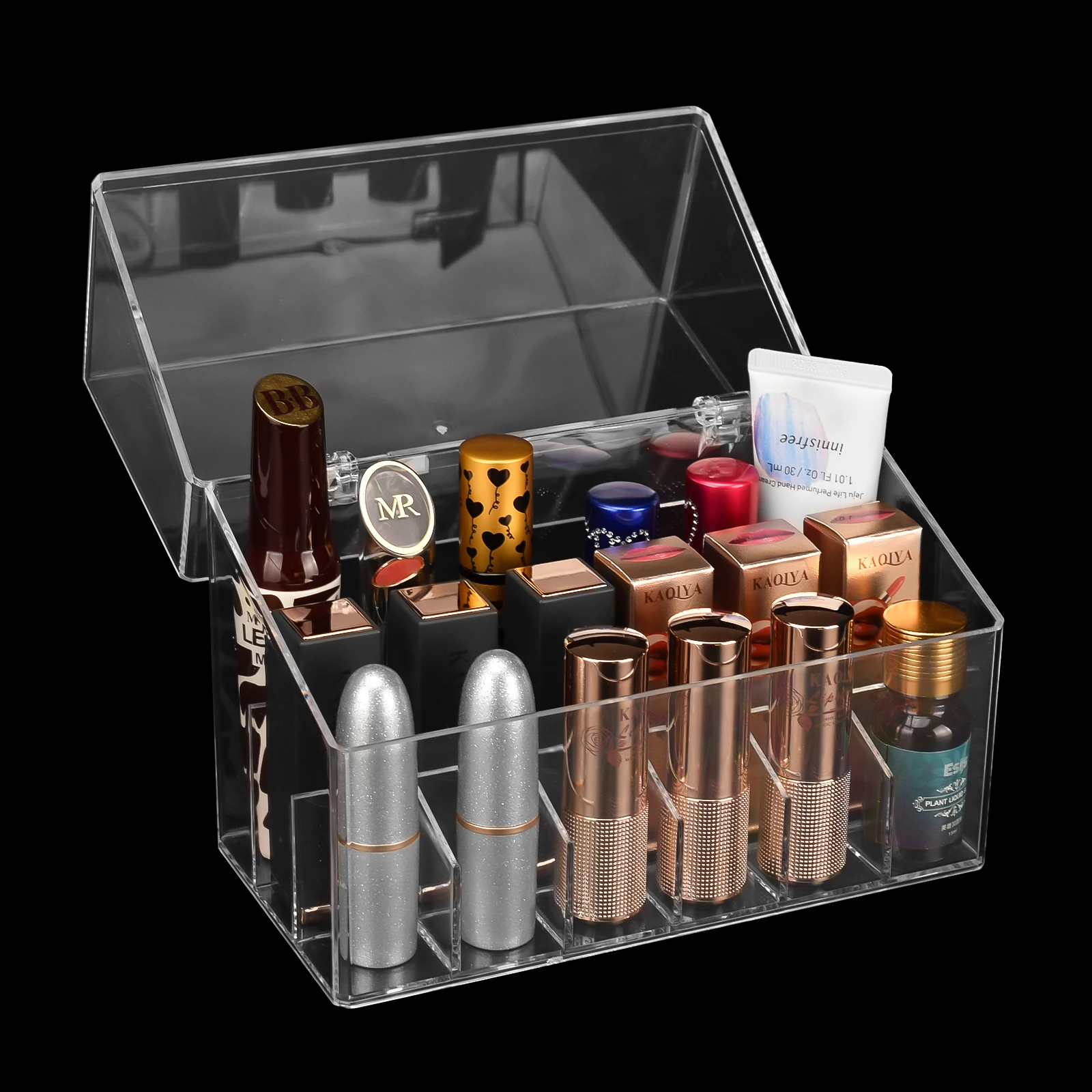 Soporte de exhibición de tinta de tatuaje, estante vacío de acrílico transparente, suministros de tatuaje, lápices labiales, herramienta de
