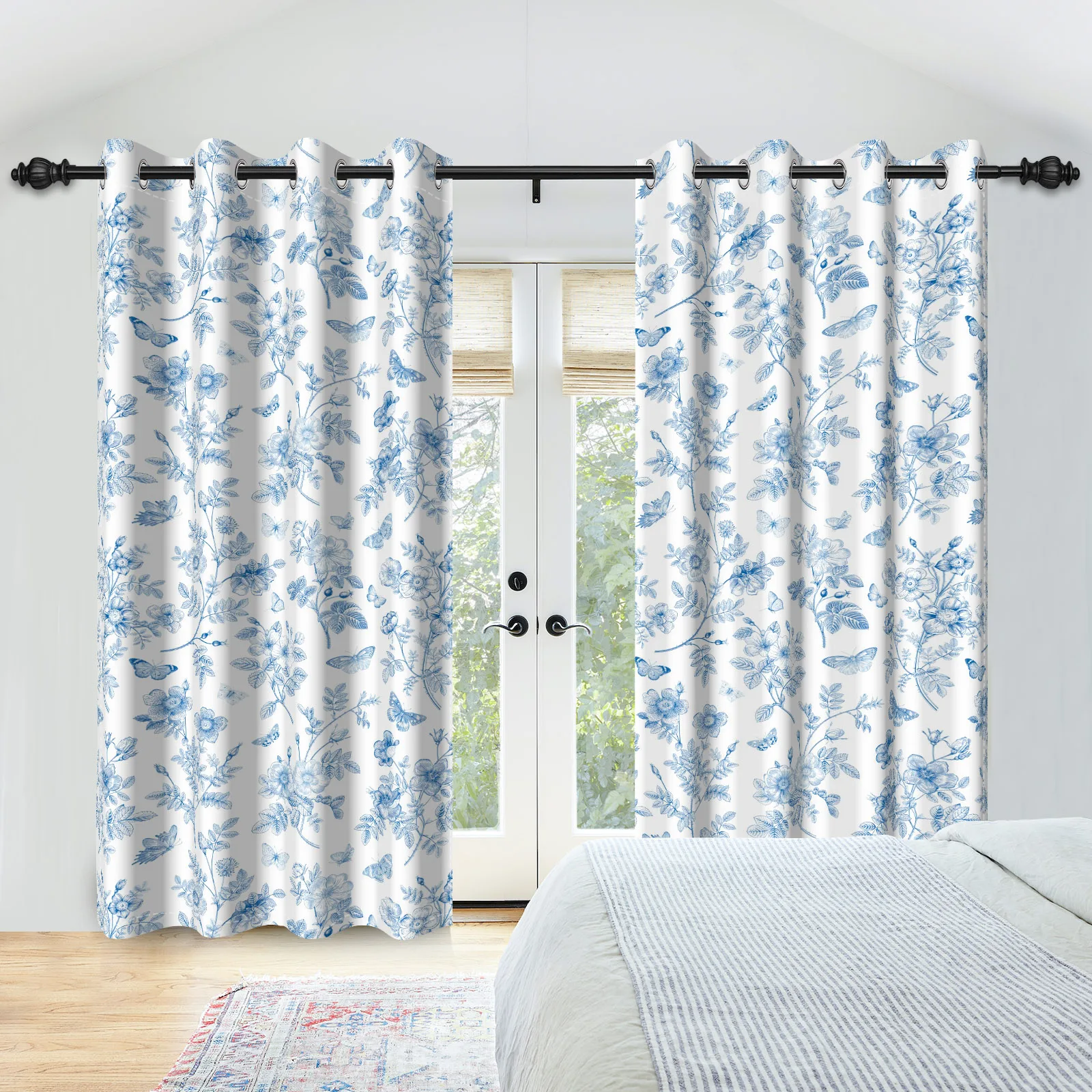 2pcs/set Customizable Image Text Window Curtain Modern Nordic Bedroom Living Room Decor Blackout Polyester Fabric Curtains