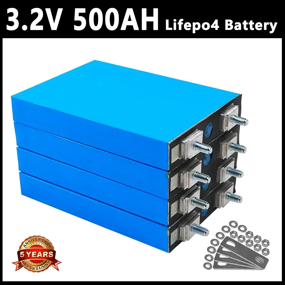 3.2V 100Ah 200Ah 300Ah 400Ah 500Ah LiFePO4 Lithium Iron Phosphate Cell Can be Combined into 12V 24V 36V 48V Rechargeable Battery