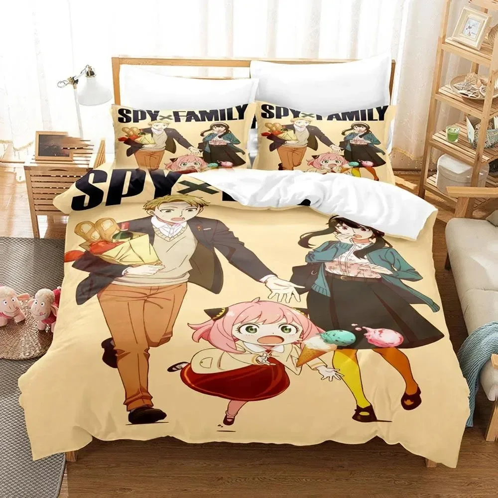 

Anime Spy x Family Anya Bedding Set 3D Printed Suitable for Bedroom Duvet Cover Set With Pillowcases Kids Home Textile