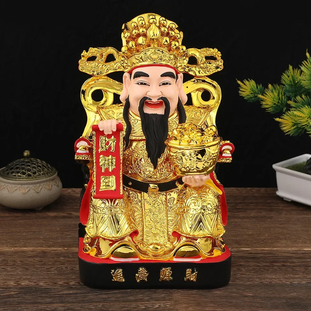 

Lucky Resin God of Wealth Buddha Statue ,Attracts Wealth Gold Yuanbao Office Ornaments