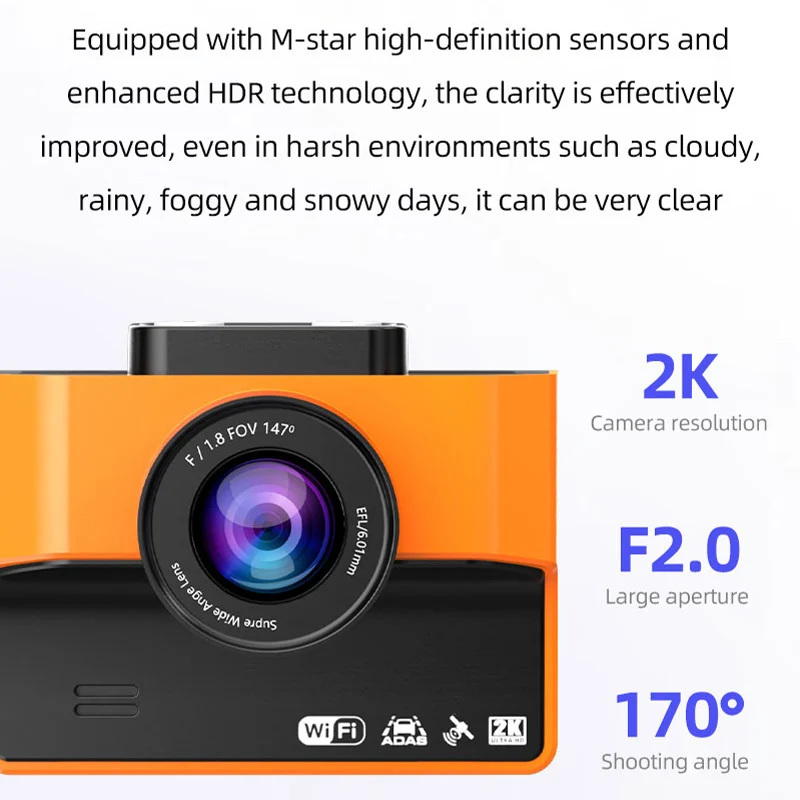 2K HD داش كام صغير محمول مزدوج سيارة DVR ADAS المغناطيسي شحن مسجل مركبة للرؤية الليلية كاميرا صغيرة محرك مسجل #3