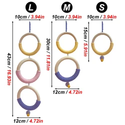 Columpio juguete para loros y periquitos – Anillos madera con cuerda