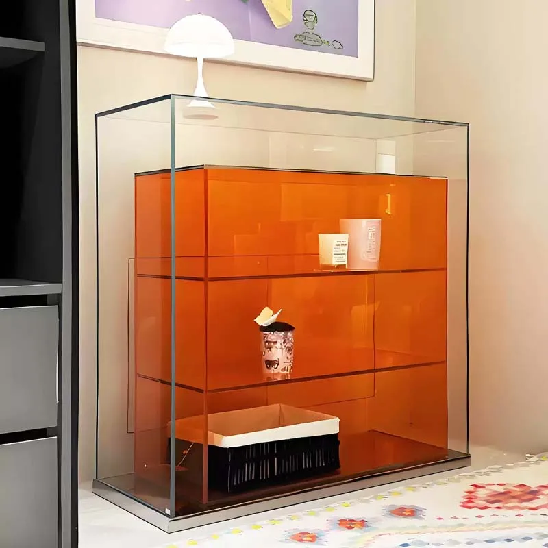 

Tempered glass figure storage cabinet, decoration display cabinet, living room model ornament display cabinet, storage