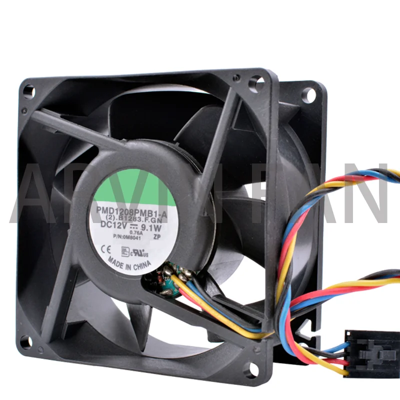 COOLING REVOLUTION PMD1208PMB1-A 8cm 80mm Fan 8038 12V 9.1W Double Ball Bearing Server Large Air Volume Cooling Fan