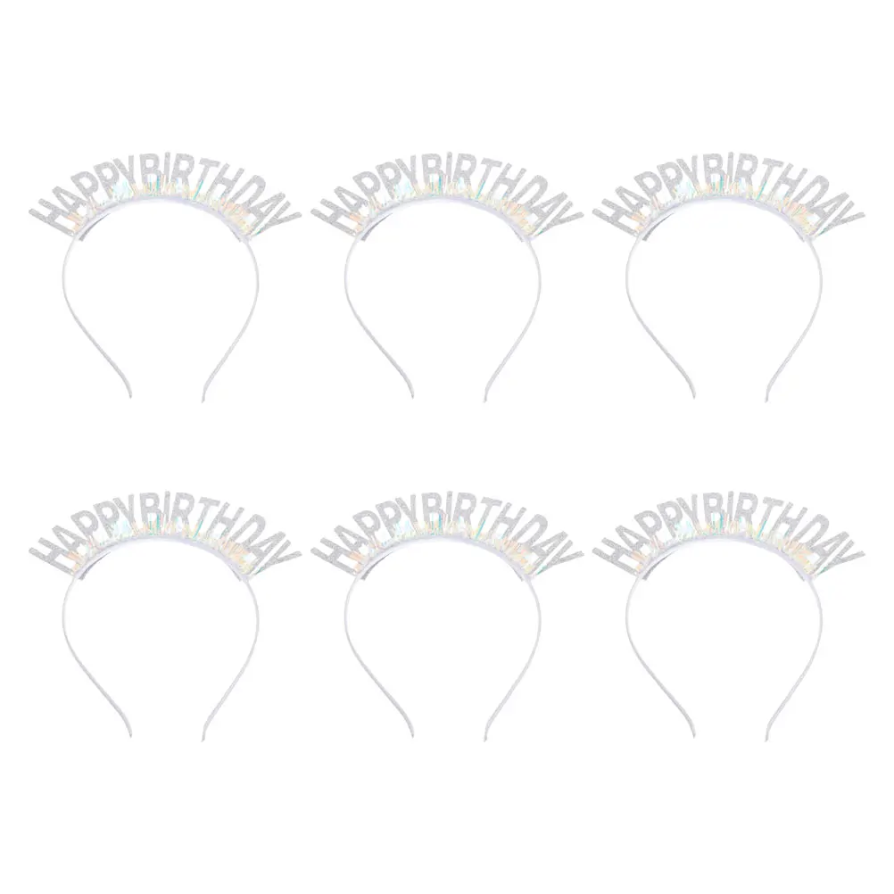 

6 Pcs Birthday Party Headband Hair Hoop Ring Hoops Festive Non-woven Fabric Tiaras Bands Decoration