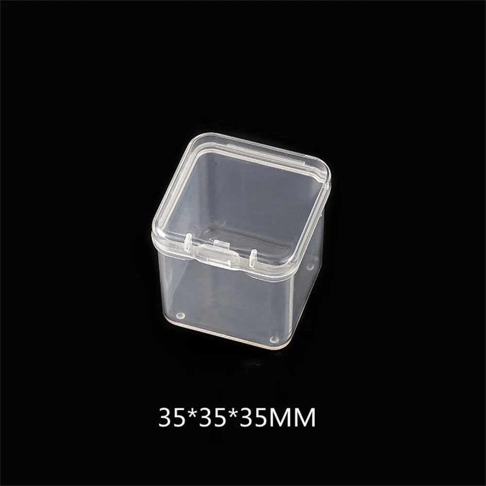 Mini Boxes Rectangle Clear Plastic Nail Drill Bit Holder Storage Case Milling Cutter Box Manicure Empty Display Holder Container