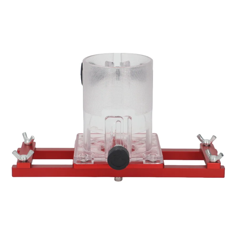 

Aluminum Alloy Wood Trimmer Router Base Robust Construction Red Color Compact Palm Router Base Invisible Slotting Guide