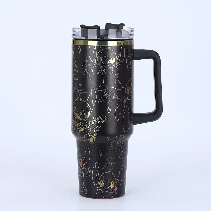 

1 шт. изолированный стакан с леопардовым принтом - дорожная чашка из нержавеющей стали емкостью 40 унций с соломинкой и ручкой для занятий спортом на открытом воздухе и кемпинга