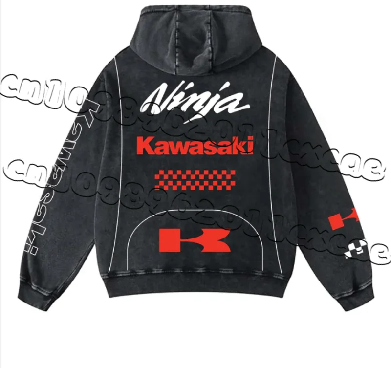 

Kawasaki Street Hoodie Men's and Women's Autumn/Winter Oversized Edition Personalized Letter Printed Loose Hoodie