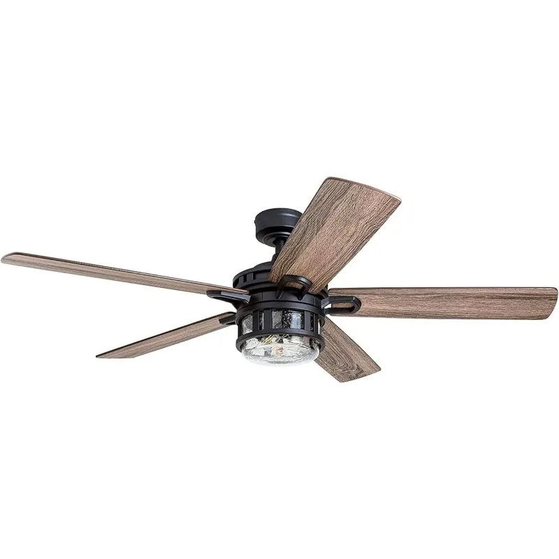 Honeywell Ceiling Fans Bonterra, 52 Inch Contemporary Indoor LED Ceiling Fan with Light and Remote Control, Dual Finish Blades