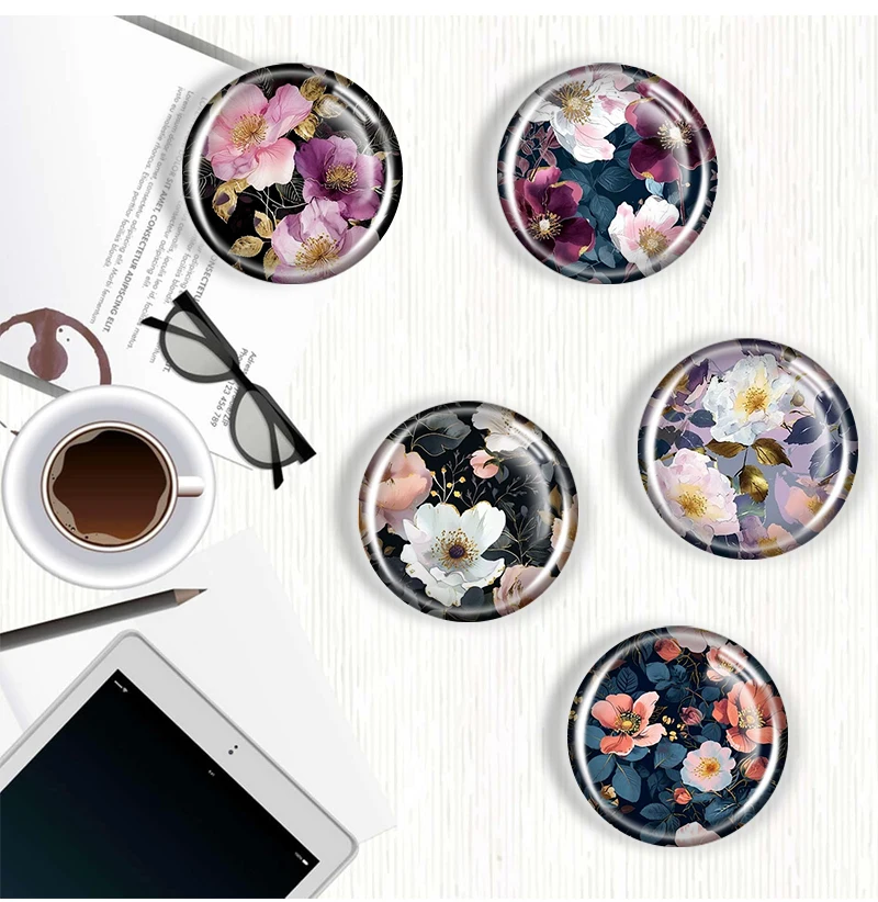 Romantic wild rose  12/18/20/25mm glass cabochon  bracelet pendant rings for jewelry demo earrings back Making findings