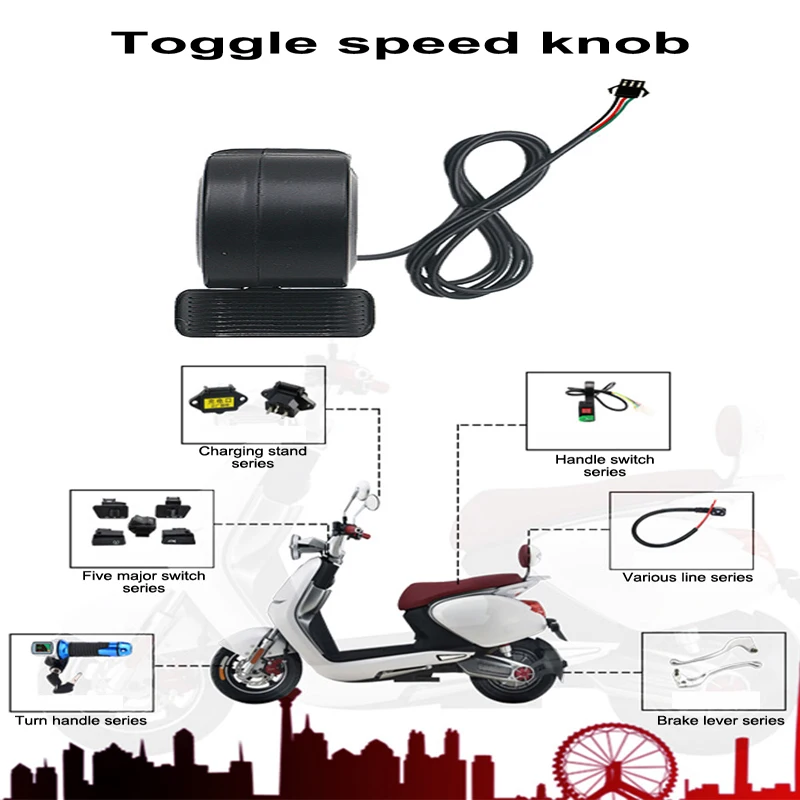 

1 Piece Scooter Accessories Electric Bicycle Throttle Speed Regulator Non-Display Speed Control Thumb Throttle Accelerator