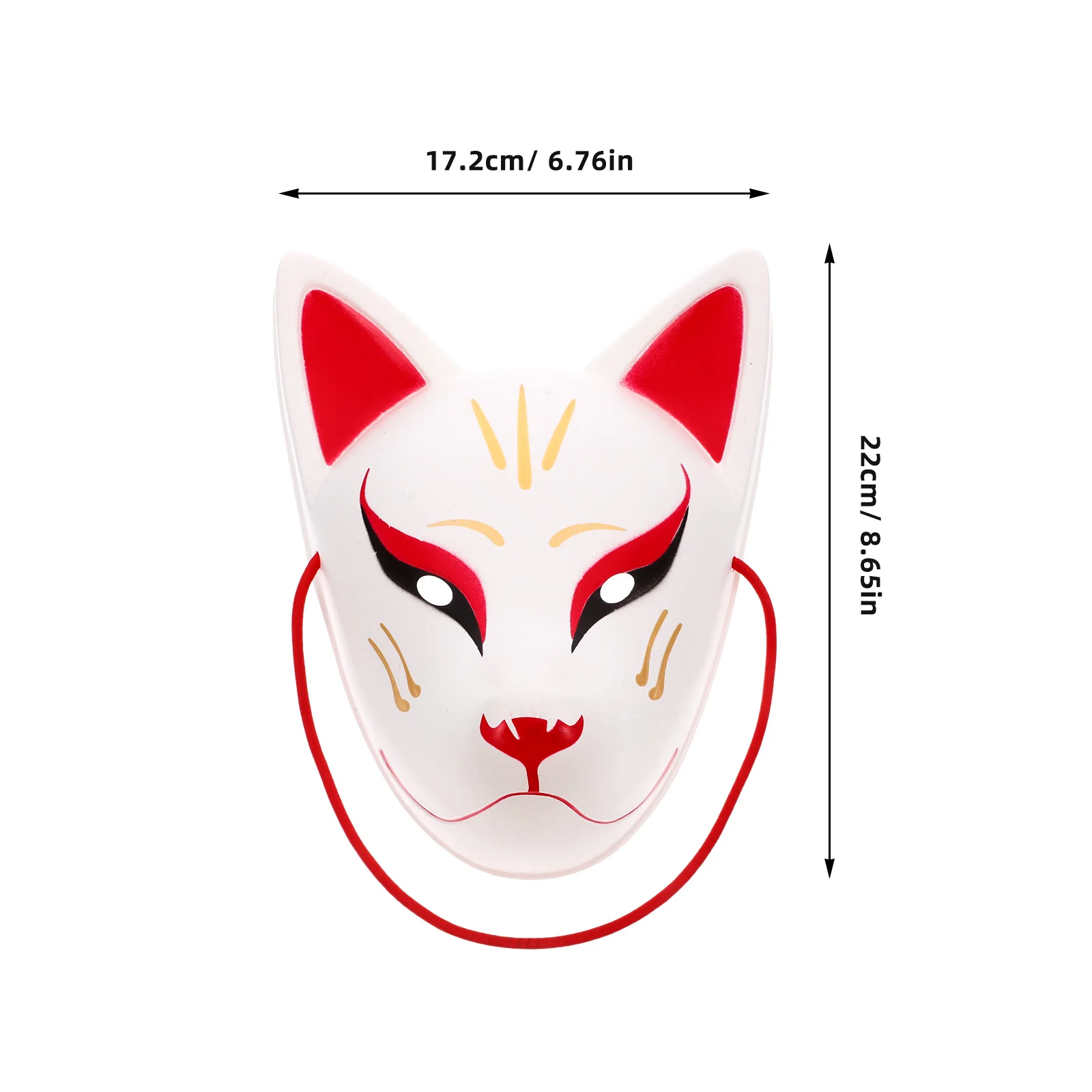 Fox Spirit Cat Face Masks Horror Mask Scary Fox Cosplay Masks Dress Up Party Half Face Cat Tengu Japanese Kitsune Cosplay Foxes