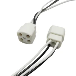 Portalámparas G10Q de 2 piezas con cable de 20cm de largo, enchufe de lámpara de anillo T4 T5 T8, base de lámpara de 4 pines, tubo aislante, base de lámpara de luz ultravioleta