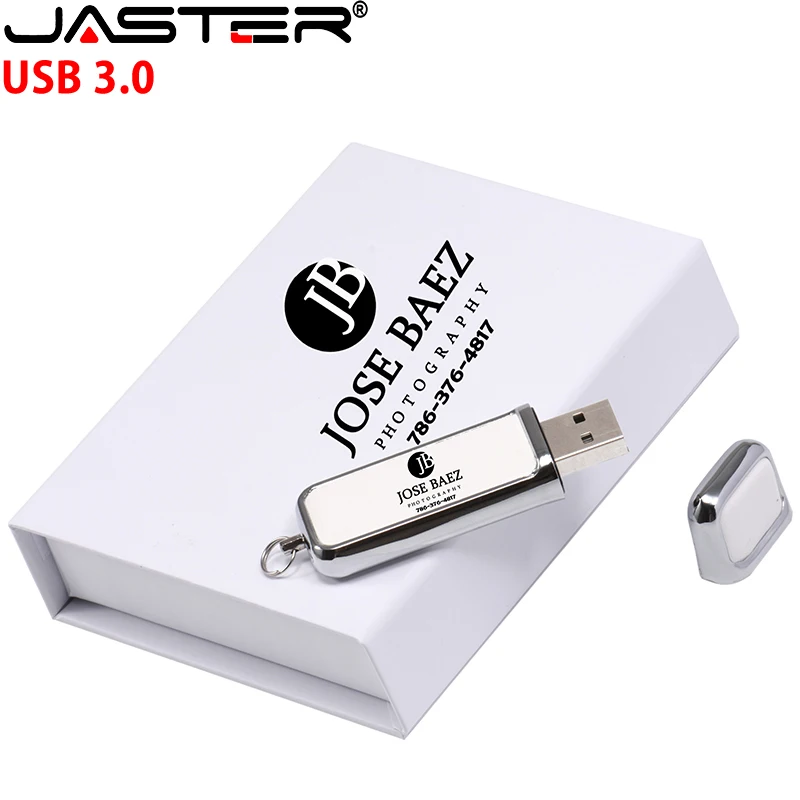 Leather USB 3.0 Flash Drives 128GB Black White Gift Box Memory Stick 64GB High Speed Pen Drive 32GB Free Custom Logo U Disk 16GB