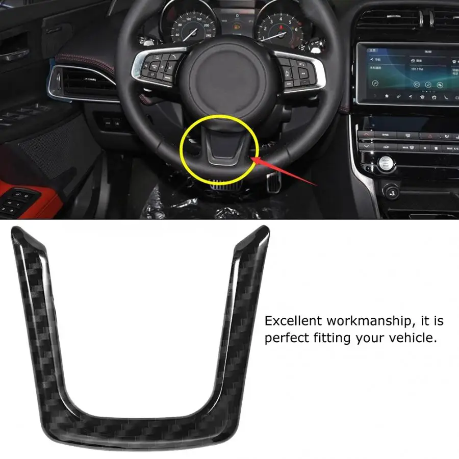 U-shape Steering Wheel Frame Trim Sticker Cover Fits Jaguar XE/XF/f-pace E-PACE Car Styling Accessories